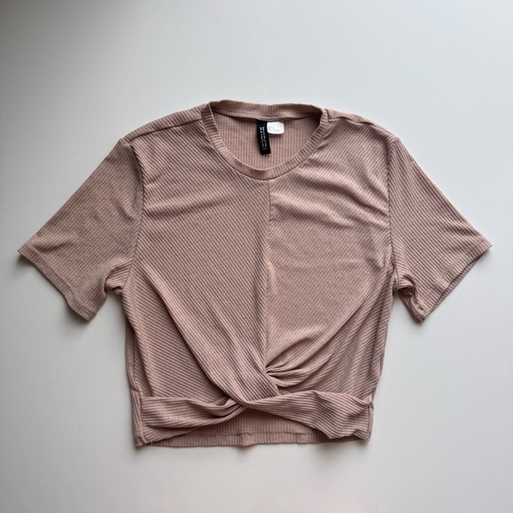 H&M Pink Knot-detail Crop Top - Medium - Picture 2 of 7